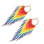 Handmade Ethnic Rainbow Tassel Beaded Earrings by Miyuki
