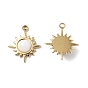 Vacuum Plating 201 Stainless Steel Natural Gemstone Charms, Real 18K Gold Plated, Sun