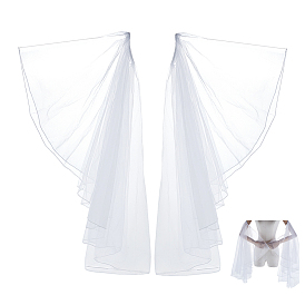 Съемные длинные сетчатые рукава из полиэстера, аксессуары из тюля для свадебного платья