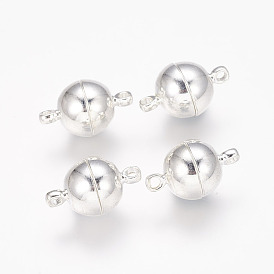 Латунные магнитные застежки с петлями, круглые, 16x10 мм, отверстие : 1.5 мм