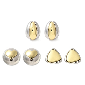 Двухцветные серьги-гвоздики из латуни, платиной и золотом