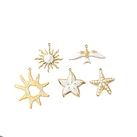 304 подвески из нержавеющей стали, с эмалью, золотые