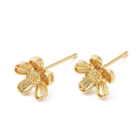 Flower Alloy Stud Earrings for Women, with 304 Stainless Steel Steel Pin, Cadmium Free & Lead Free