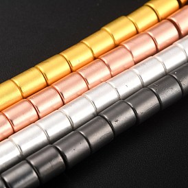 Non-magnétiques perles d'hématite synthétique brins, placage galvanique (rétention de couleur pendant 1 an), colonne