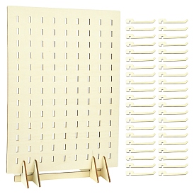 Настольная прямоугольная деревянная подставка для хранения ювелирных браслетов., с крючками, для браслетов, , брелки