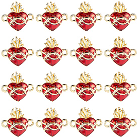 16шт. латунные эмалированные подвески-коннекторы в виде священного сердца Иисуса, без кадмия и без свинца, реальный 16 k позолоченный