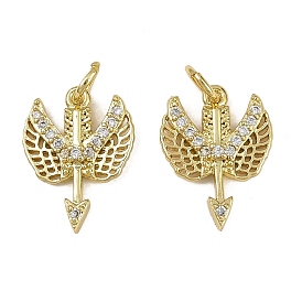 Латунные микро проложить кубического циркония подвески, прелести крыльев, долговечный, без кадмия и без свинца, стойки покрытие, с целью перехода в кольце