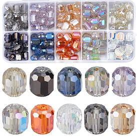 150 шт 10 цвета гальванических стеклянных бусин нити, граненый ствол