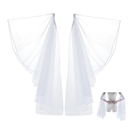 Съемные длинные сетчатые рукава из полиэстера, аксессуары из тюля для свадебного платья