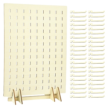 Настольная прямоугольная деревянная подставка для хранения ювелирных браслетов., с крючками, для браслетов, , брелки