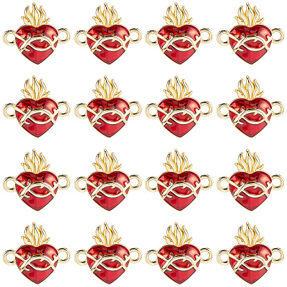 16шт. латунные эмалированные подвески-коннекторы в виде священного сердца Иисуса, без кадмия и без свинца, реальный 16 k позолоченный