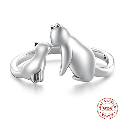 Кольца-манжеты в форме кошки 925 из стерлингового серебра для женщин