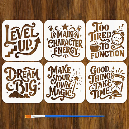 6 pcs 6 styles thème animal animal de compagnie évider dessin peinture pochoirs, pour scrapbooking bricolage, album photo, motif cochon & vache & cheval & coq & mouton