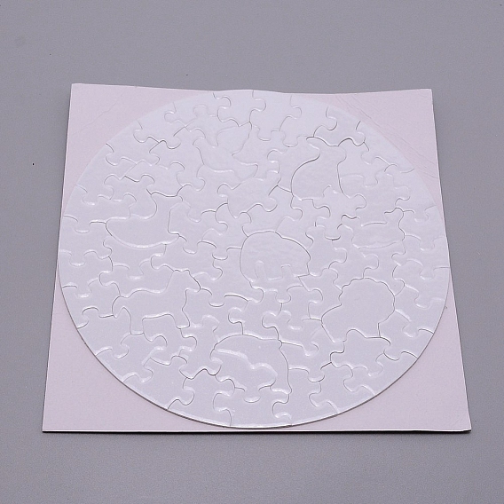 48 Pcs Paper Heat Press Thermal Transfer Crafts Puzzle, Flat Round