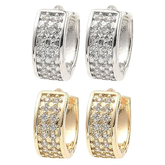 Толстые серьги-кольца из латуни с цирконием