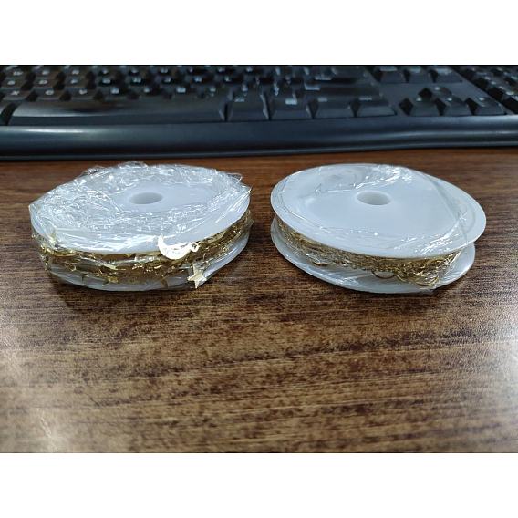 2 стили латунных тросовых цепей ручной работы и звеньевых цепей, долговечный, пайки, с подвесками и шпулей, звезда и луна