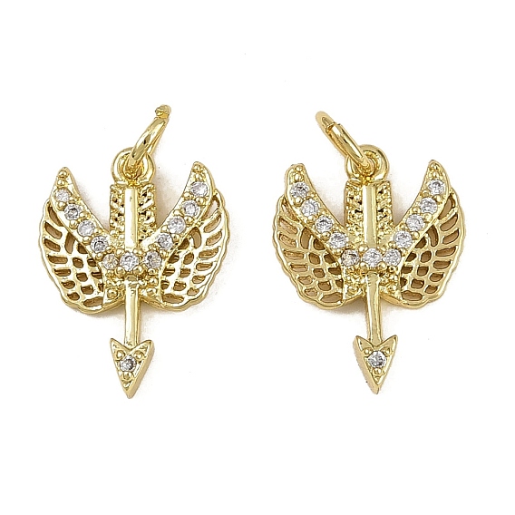 Латунные микро проложить кубического циркония подвески, прелести крыльев, долговечный, без кадмия и без свинца, стойки покрытие, с целью перехода в кольце