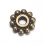 Gear Tibetan Style Alloy Spacer Beads, Lead Free and Cadmium Free, Flower