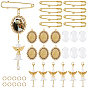 DIY Jewelry Making Kit, Including Iron Brooch Findings, Glass Cabochons, Alloy Pendant Cabochon Settings, Acrylic & Glass Pearl Flower Angel Pendant Decorations, Brass Open Jump Rings