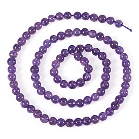 1 нити круглых бусин из натурального аметиста, класса AB