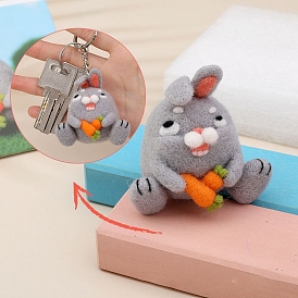 DIY Animals Keychain Needle Felting Kit, for Keychain
