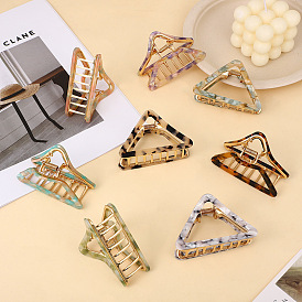 Multi-color Acetate Triangle Metal Hair Clip for Women, Lightweight Shark Jaw Clamp Hair Accessory
