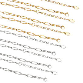 12 шт. 2 цвета 304 ожерелья из нержавеющей стали со скрепками, с 304 из нержавеющей стали Lobster Claw застежками