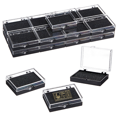 Пластиковая подарочная коробка для хранения значков, с черной губкой eva