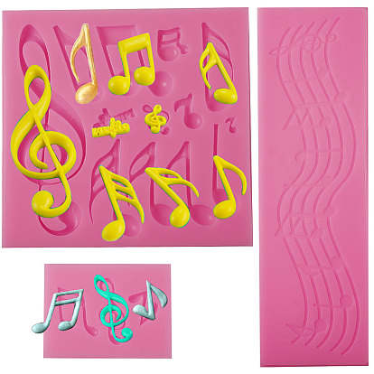 Food Grade Silicone Molds, Fondant Molds, For DIY Cake Decoration, Chocolate, Candy, UV Resin & Epoxy Resin Jewelry Making, Music Note