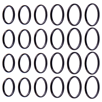 24pxcs 6 styles 2mm полированное гладкое куполообразное кольцо для пальца для девушек и женщин, 304 кольца из нержавеющей стали