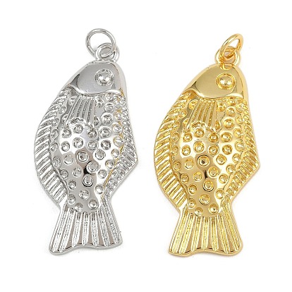 Латунные подвески, рыбы прелести, с целью перехода в кольце, стойки покрытие, без свинца и без кадмия, долговечный