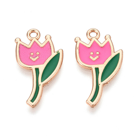 Подвески из сплава и эмали, цветок, без кадмия и без свинца, золотые