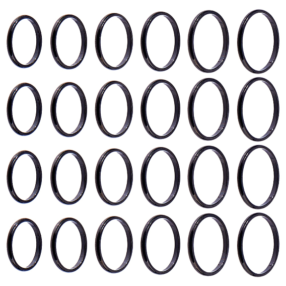 24pxcs 6 styles 2mm полированное гладкое куполообразное кольцо для пальца для девушек и женщин, 304 кольца из нержавеющей стали