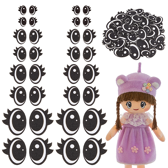 2 bolsa ovalada de fieltro para manualidades, ojo de muñeca, para muñecas diy juguetes títeres felpa animal