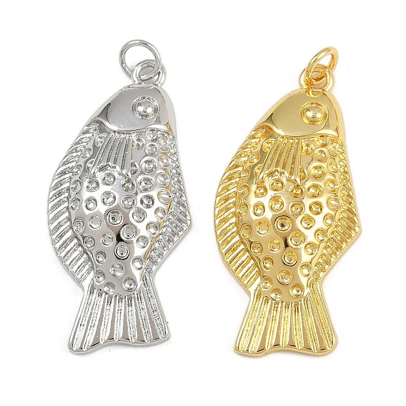 Латунные подвески, рыбы прелести, с целью перехода в кольце, стойки покрытие, без свинца и без кадмия, долговечный