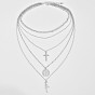 Fashionable Cross Rose Multi-layer Necklace Set - European and American Jewelry