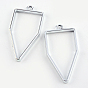 Rack Plating Alloy Polygon Open Back Bezel Pendants, For DIY UV Resin, Epoxy Resin, Pressed Flower Jewelry, Cadmium Free & Nickel Free & Lead Free