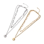 304 Stainless Steel Double Chains Multi Layered Necklace with Shell Shape Charm for Women