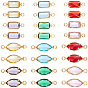 72 pièces 12 styles laiton avec k9 breloques connecteur en verre, œil de cheval et maillons rectangulaires, réel 18 k plaqué or