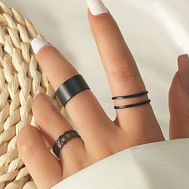 European and American Fashion Ring Set - Minimalist Chain Twist Design for Women