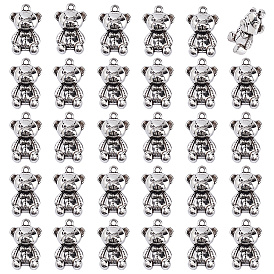 100Pcs Tibetan Style Alloy Pendants, Bear