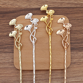 Flower Alloy Hair Sticks, Long-Lasting Plated, Hair Accessories for Woman