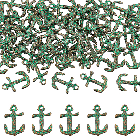 60Pcs Tibetan Style Alloy Pendants, Antique Bronze & Green Patina