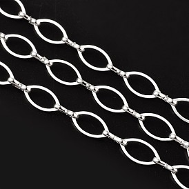 Латунные цепи для ручной работы , цепи маркиза, несварные, с катушкой, лошадиный глаз , 6x11x1 мм, 1.2x7.5x3 мм