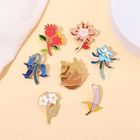 Flower Enamel Pin, Alloy Badge for Backpack Clothes