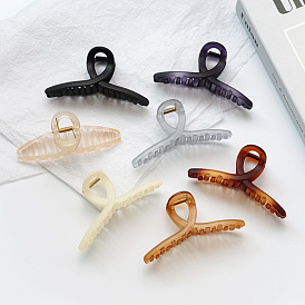 Stylish Matte Shark Hair Clip for Updos - 13cm Cross Grip, Solid Color Design