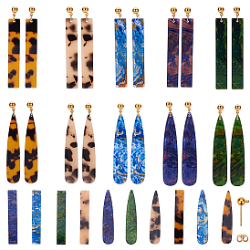 UNNYCLUE DIY Earring Making, with Cellulose Acetate(Resin) Big Pendants, Ear Studs, Earring Backs