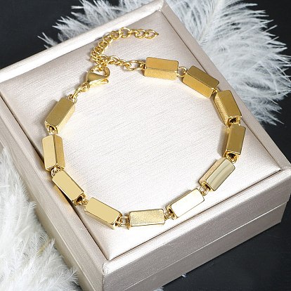 304 браслеты из нержавеющей стали ссылка для женщин, прямоугольные