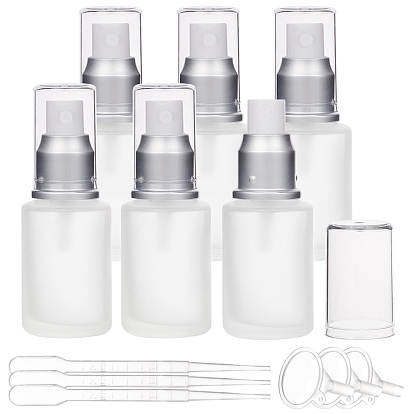 BENECREAT 30ml Frosted Glass Spray Bottles Clear Empty Fine Mist Travel Bottle with Atomizer Pump, Funnel and Dropper for Perfumes Cosmetic Essential Oil