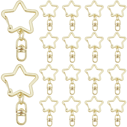 20 шт. застежки для брелков из цинкового сплава, звезда